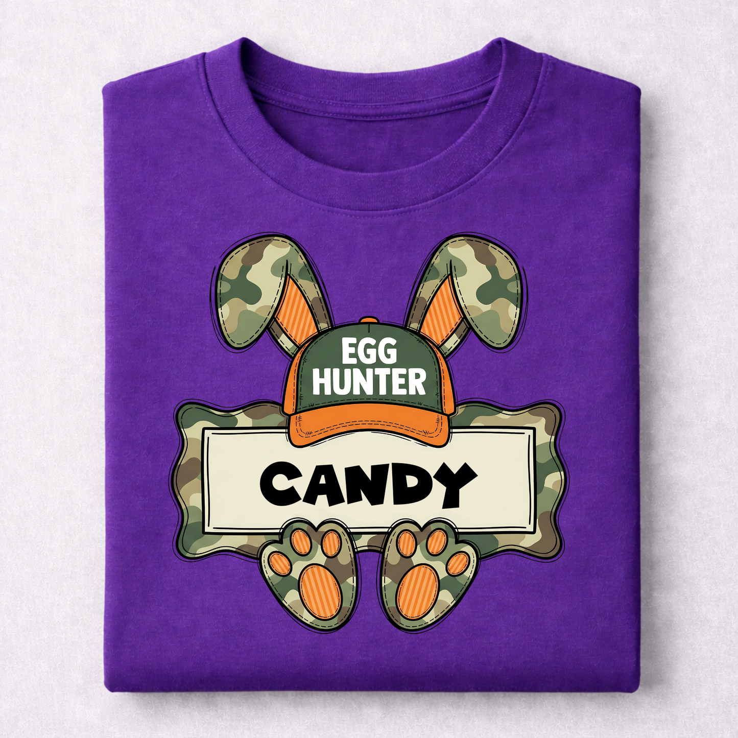 EASTER-CHILDREN-CAMO BUNNY EGG HUNTER CUSTOM NAME