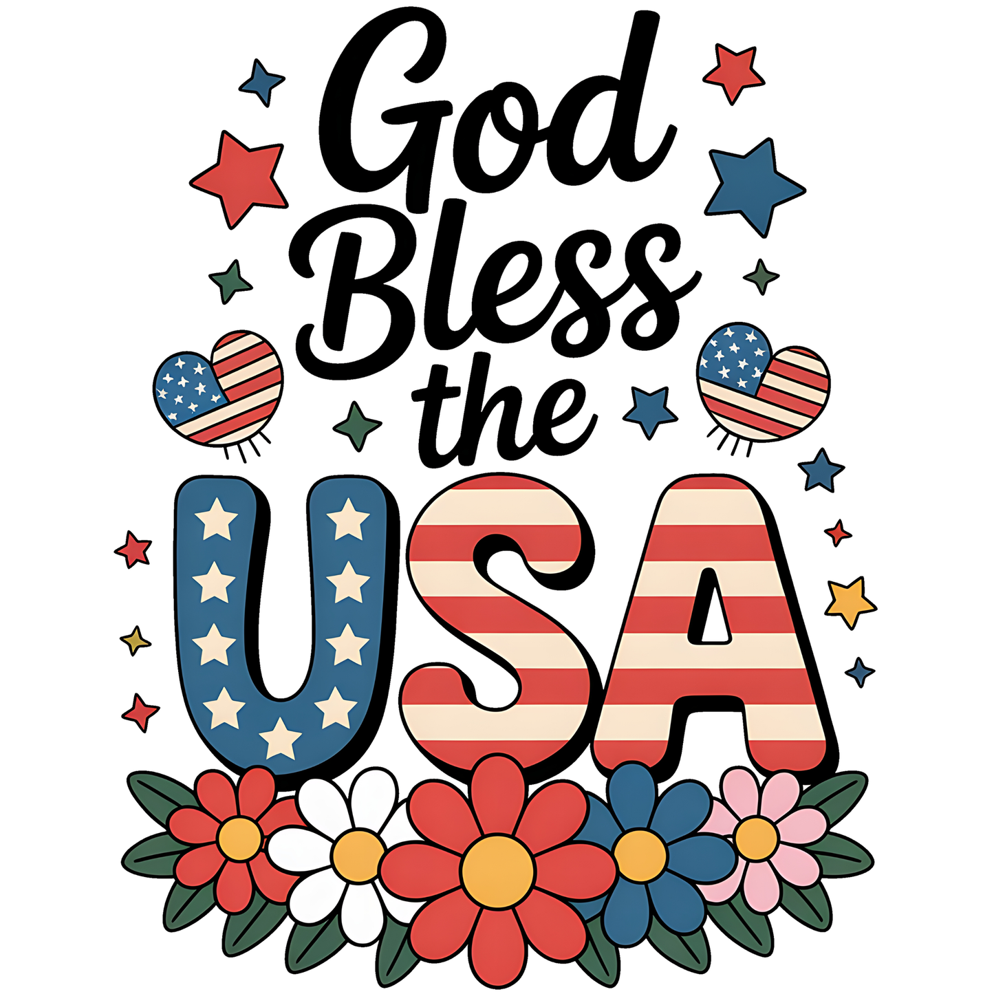 God Bless The USA Flowers