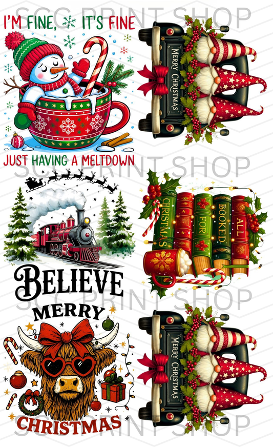 PRE-MADE CHRISTMAS GANG SHEET 22" X 36"
