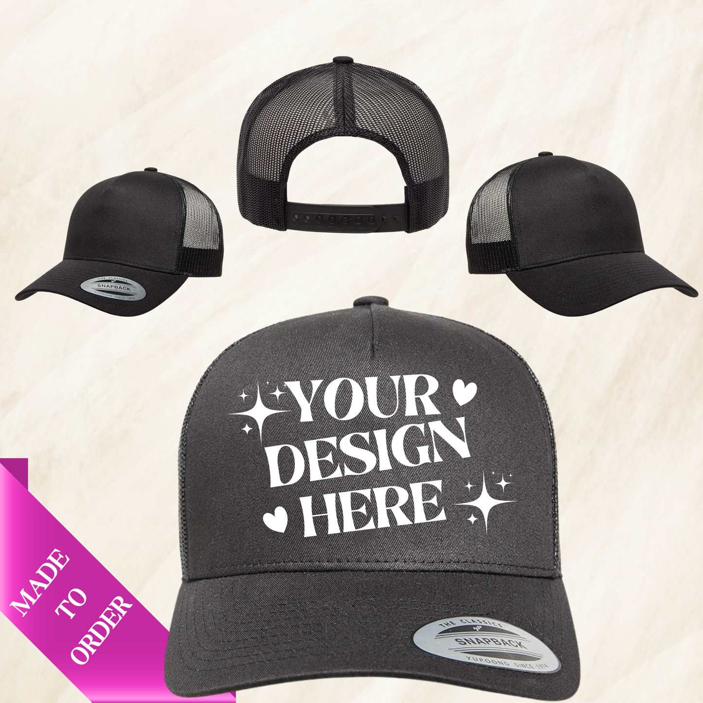 Custom Classic 5-Panel Retro Style Trucker Cap