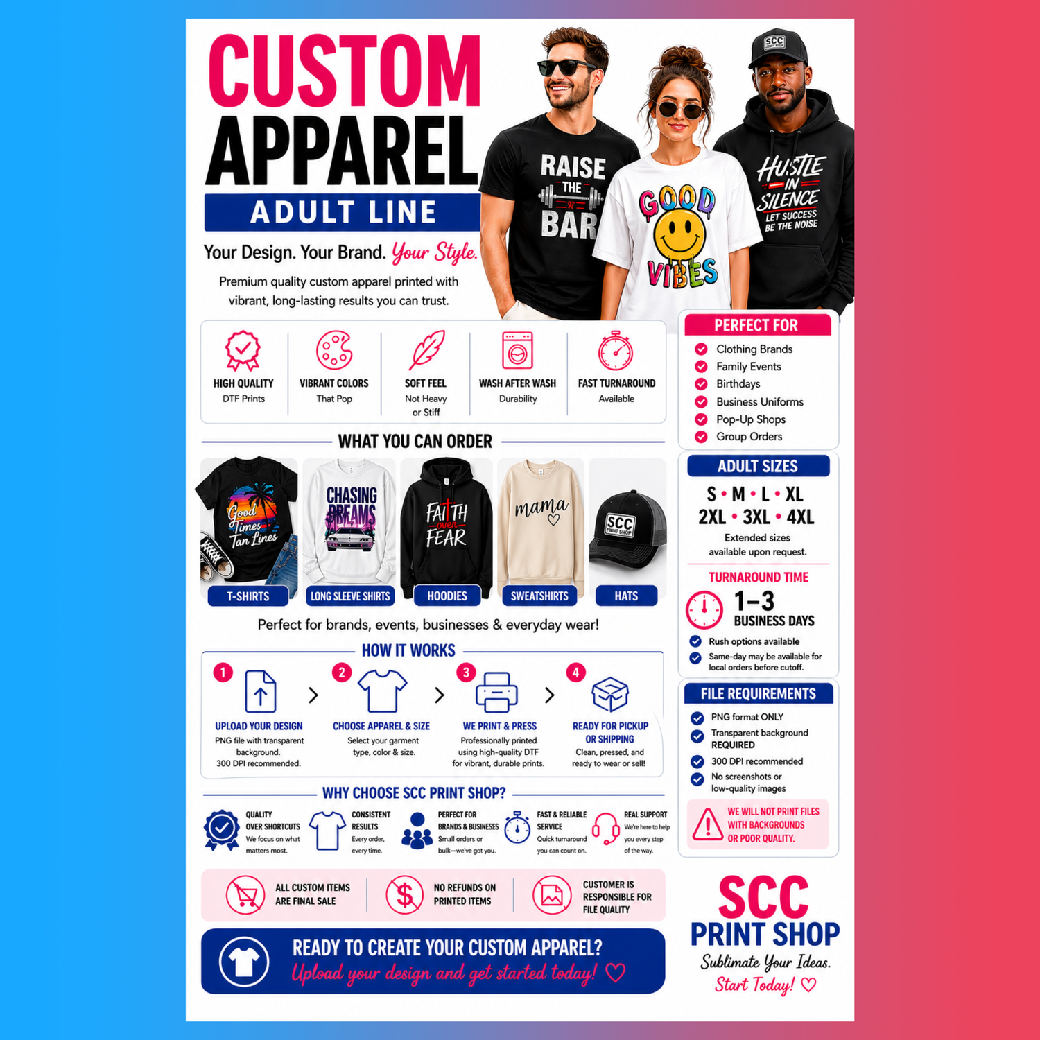 ADULT-CUSTOM APPAREL