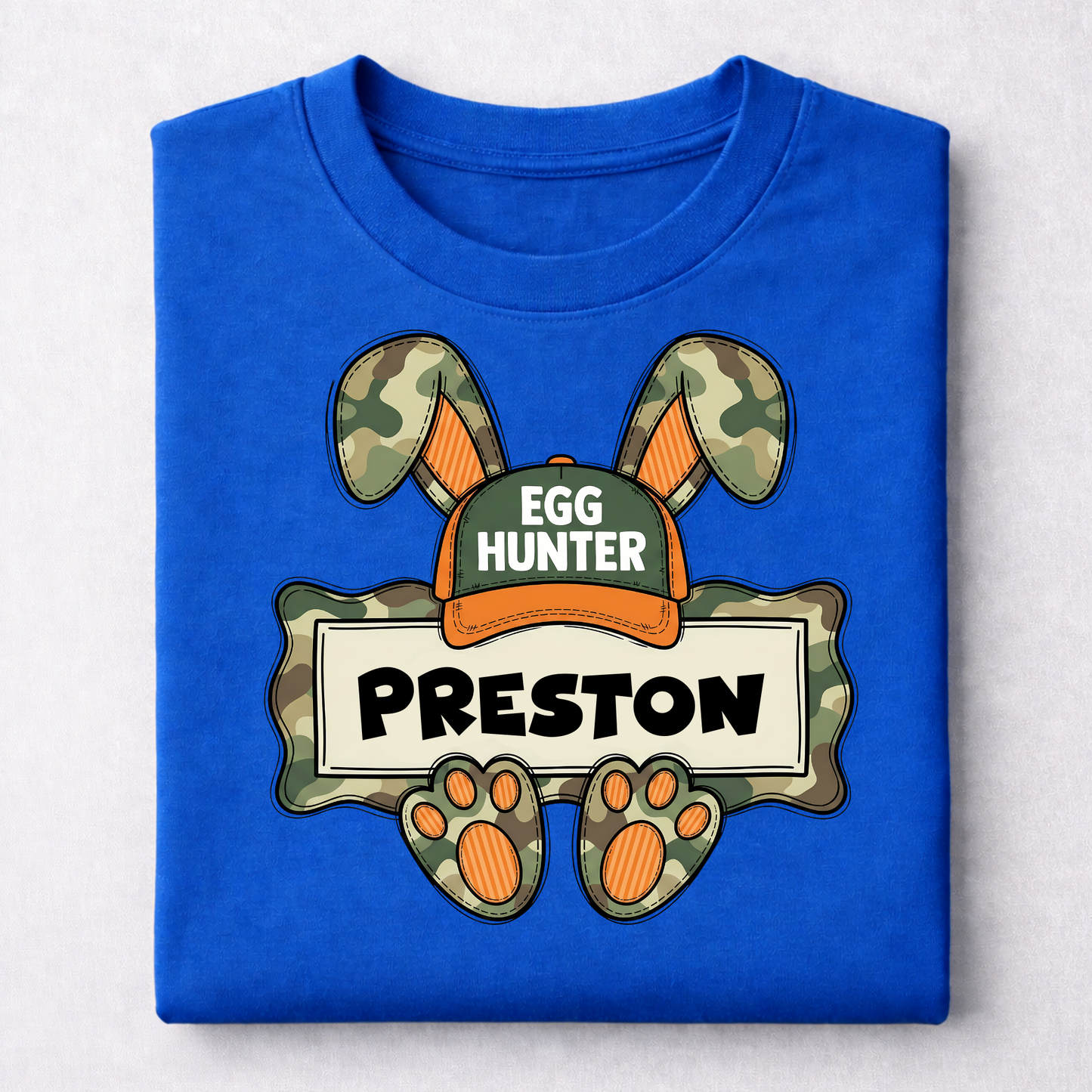 EASTER-CHILDREN-CAMO BUNNY EGG HUNTER CUSTOM NAME