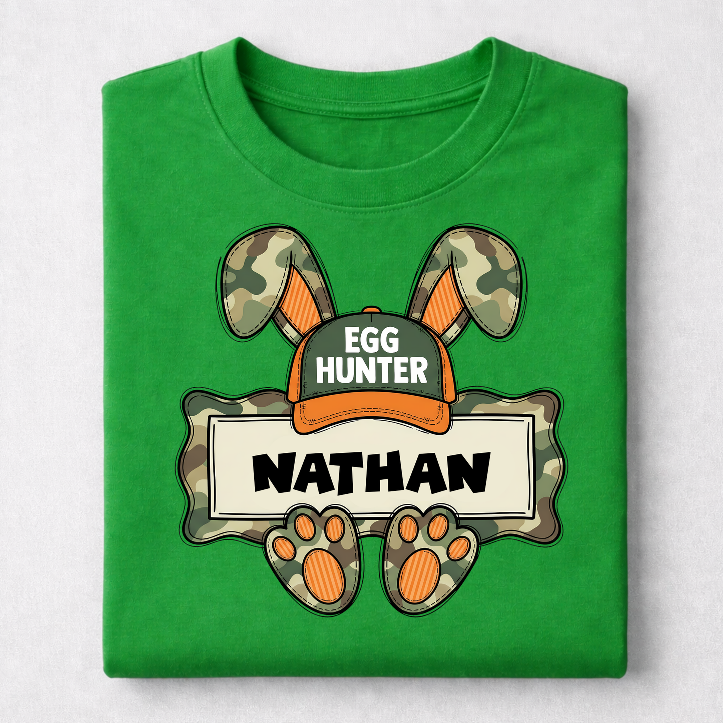 EASTER-CHILDREN-CAMO BUNNY EGG HUNTER CUSTOM NAME