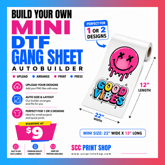 MINI DTF SHEET-Need just one shirt design? This Mini Sheet is perfect for single prints, samples, or small orders!