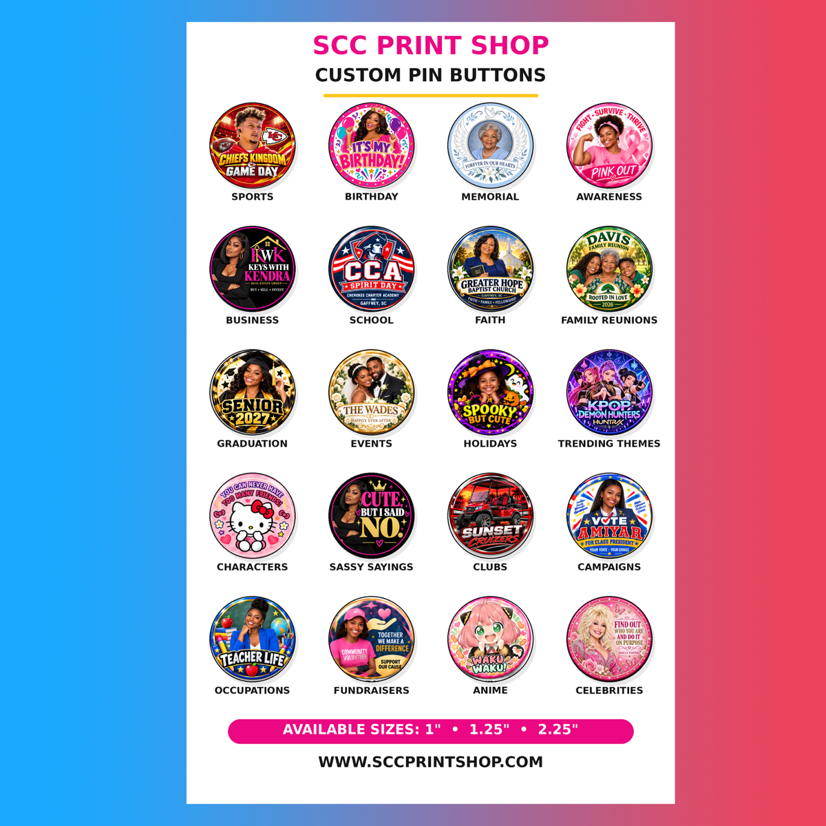 Custom Pinback Buttons For All Occasions