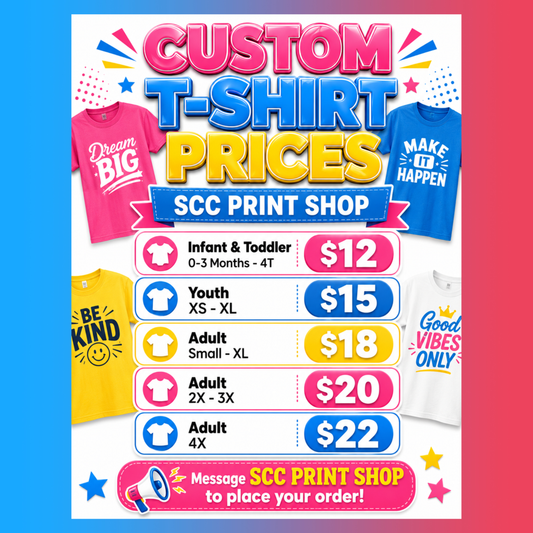 Custom T-Shirt Price List