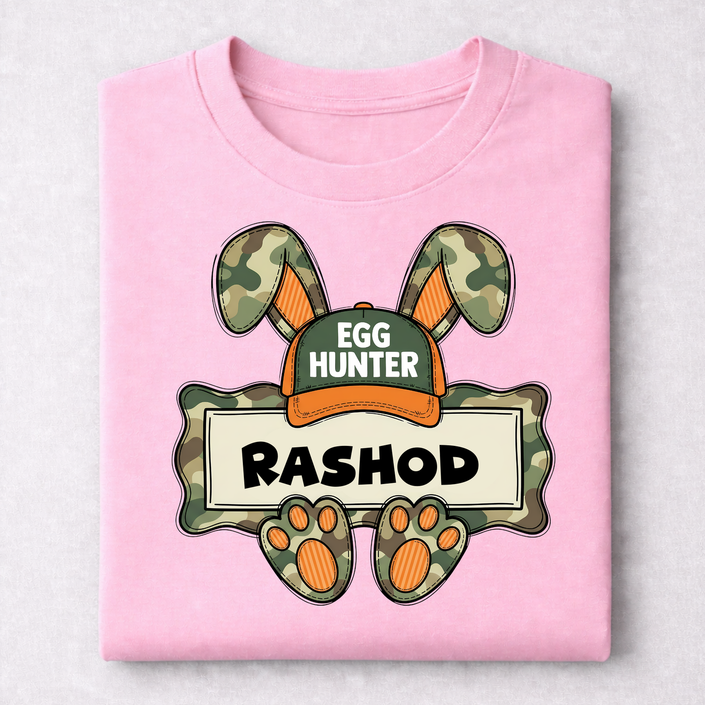EASTER-CHILDREN-CAMO BUNNY EGG HUNTER CUSTOM NAME