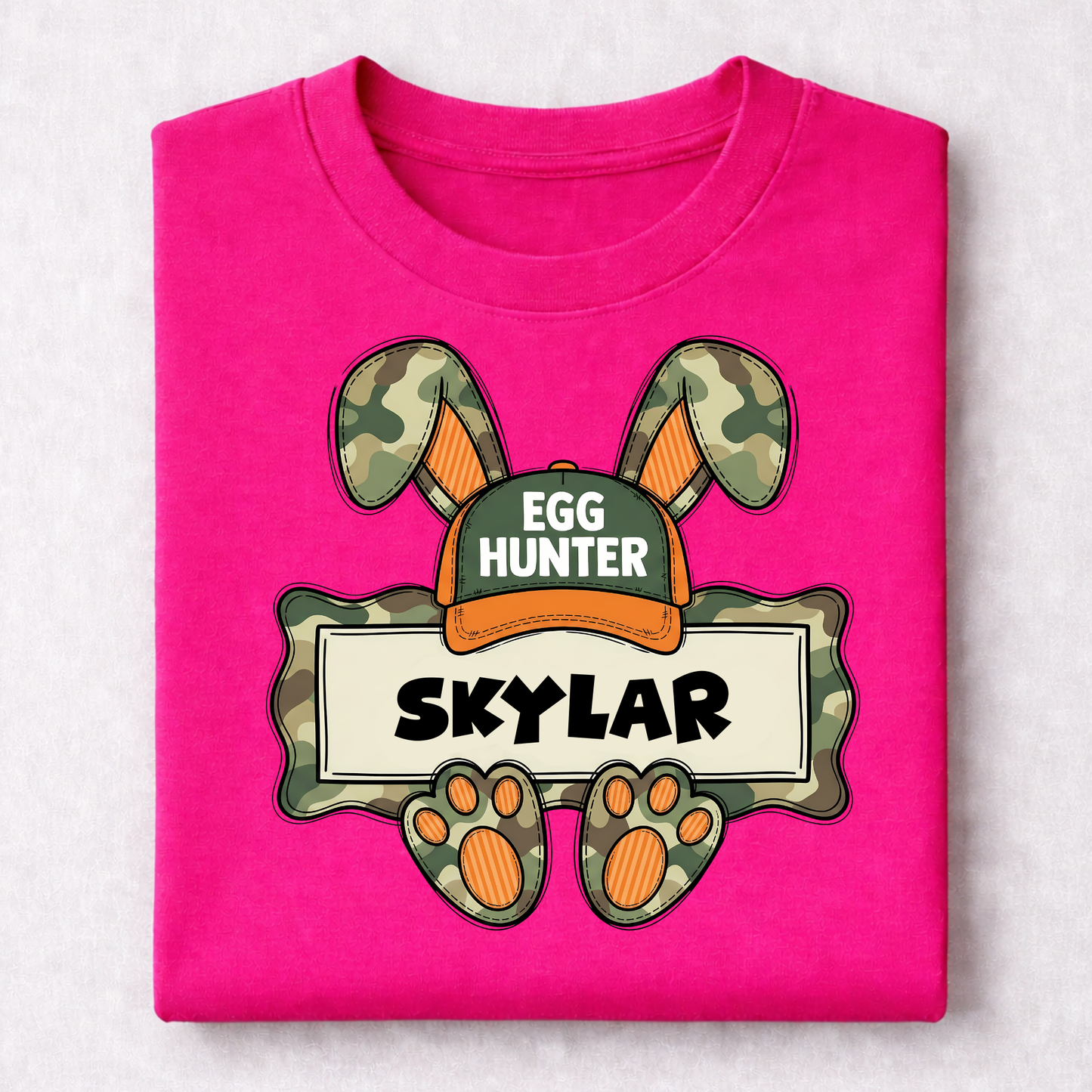 EASTER-CHILDREN-CAMO BUNNY EGG HUNTER CUSTOM NAME