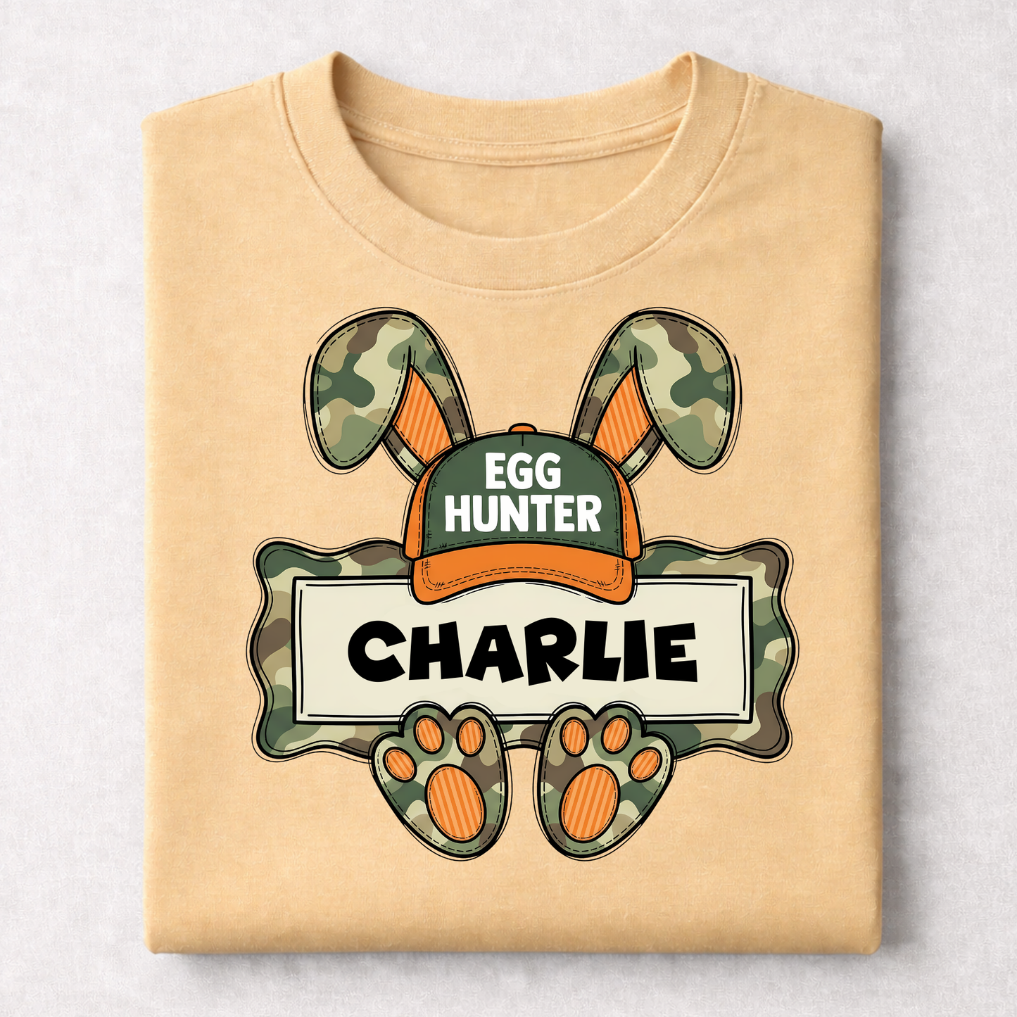 EASTER-CHILDREN-CAMO BUNNY EGG HUNTER CUSTOM NAME