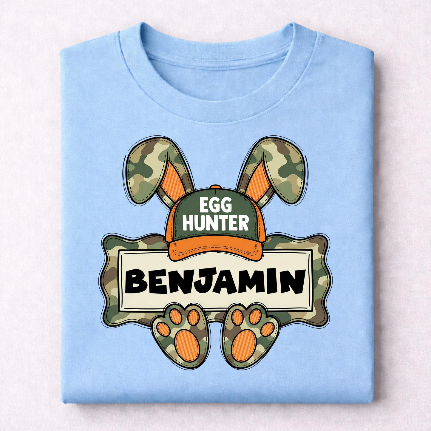 EASTER-CHILDREN-CAMO BUNNY EGG HUNTER CUSTOM NAME