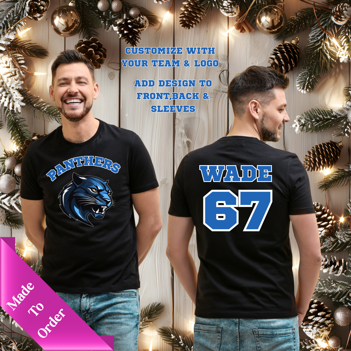 CUSTOM JERSEY STYLE FOOTBALL SHORT SLEEVE T-SHIRT-ADULT