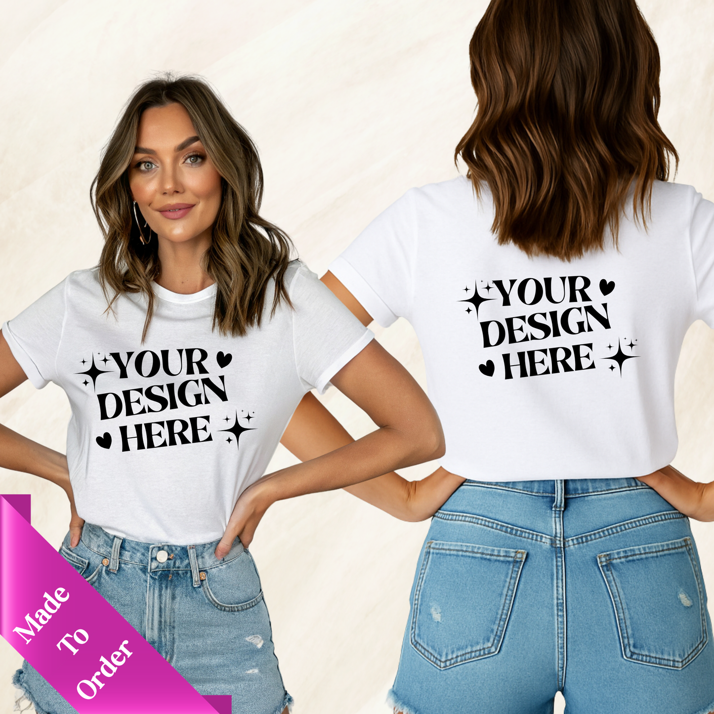 FRONT & BACK CUSTOM SHORT SLEEVE T-SHIRT -ADULT UNISEX