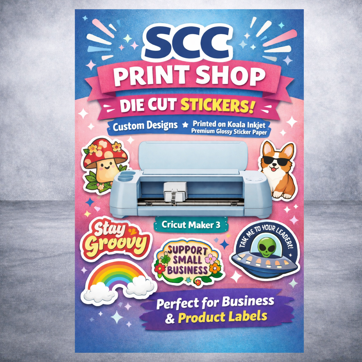 CUSTOM DIE CUT STICKERS – SCC PRINT SHOP