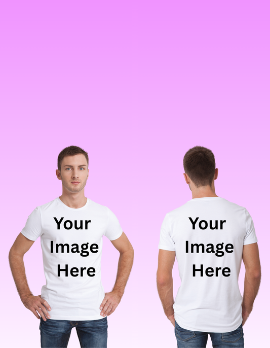 CUSTOM DESIGN ON  FRONT & BACK OF T-SHIRT-ADULT